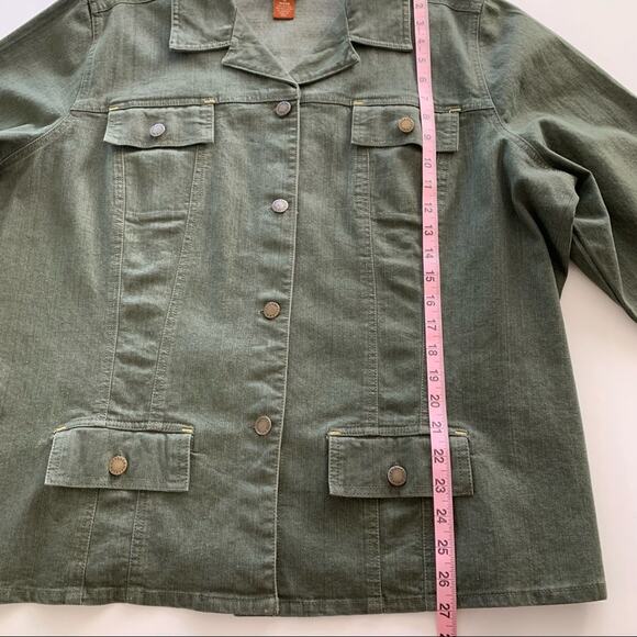 Via Penny Lane Reworked Apparel | Disney Villain Baddies Green Denim Jacket 1X - Picture 6 of 10